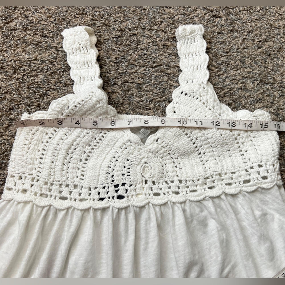 Lucky Brand Cottagecore White Crochet‎ Romantic Top - Picture 6 of 8